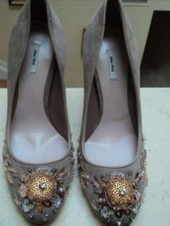 Miu Miu Suede Jeweled Shoes ( Size 37 7)  