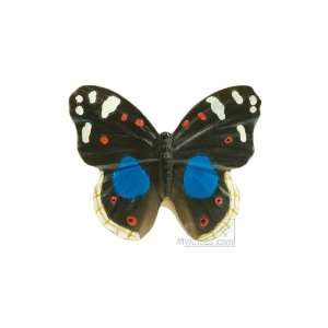  Butterfly collection   black blue white red butterfly knob 