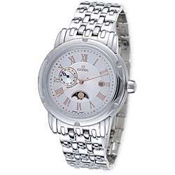 Gevril Mens Prime Minister Dual Time Zone Silver Dial Watch 