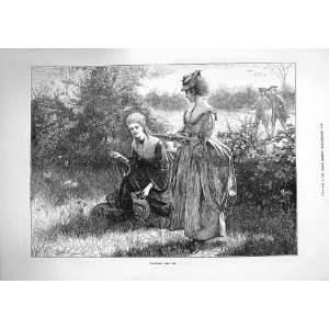   1874 Women Gathering May Dew Men Romance Countryside