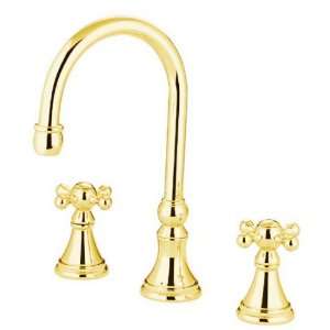   Heritage Roman Tub Filler with Knight Cross Handle, Polished Brass