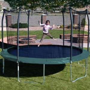  15 Round Trampoline and Enclosure Combo Color Green 