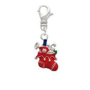  Red Christmas Stocking Clip On Charm Arts, Crafts 