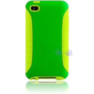iPod Touch 4G Bi Layered Protector Case with Side Grip   Neon Yellow 