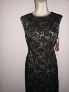   Adrianna Papell Black Lace Open Back Gown E Red Carpet 12 $280  