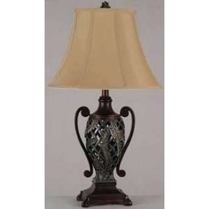   CF41255 One Light Table Lamp, Dark Bronze Finish with Tan Fabric Shade