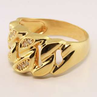 Beautifull 18K Yellow Gold Chain Diamond Ring  