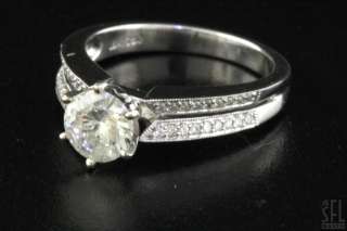 EGL HEAVY 18K WHITE GOLD 1.22CT DIAMOND WEDDING ENGAGEMENT RING $6400 