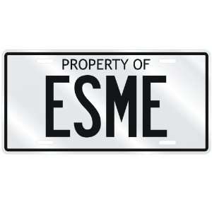  NEW  PROPERTY OF ESME  LICENSE PLATE SIGN NAME