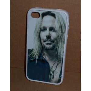  VINCE NEIL Motley Crue iPHONE 4 4S WHITE RUBBER PROTECTIVE 