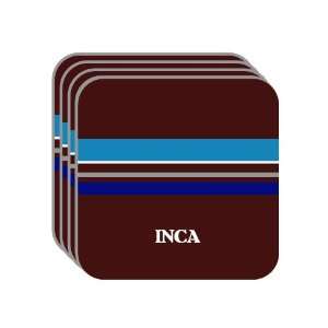 Personal Name Gift   INCA Set of 4 Mini Mousepad Coasters (blue 