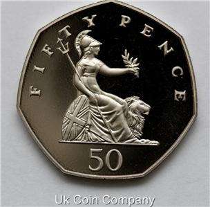 1986 UK PROOF 50p FIFTY PENCE LARGE BRITANNIA COIN  