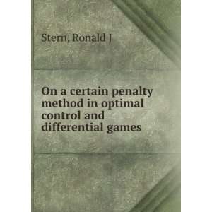   penalty method in optimal control and differential games Ronald J