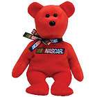 TY Beanie Baby   RACER the Nascar Bear ( Red Version ) (8.5 inch 