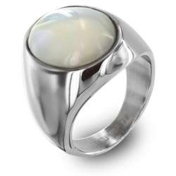Stainless Steel Mother of Pearl Ring  