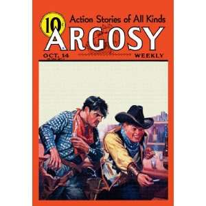  Argosy Weekly Barroom Antics 12x18 Giclee on canvas