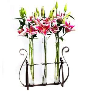 Glass 3 Tube Vase Stand G104 for Wedding Flowers, Party Centerpiece 