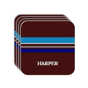   HARPER Set of 4 Mini Mousepad Coasters (blue design) 