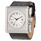 Marc Ecko The Wall Street Leather Band Silver Dial Mens
