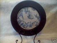 BLUE & OFF WHITE TOILE CHARGER PLATE Decorative 13  