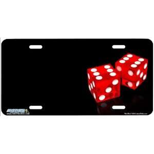 328 Red Dice Dice Airbrushed License Plates Car Auto Novelty Front 