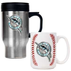  Florida Marlins MLB Stainless Steel Travel Mug & Gameball 