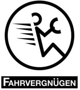 Volkswagen FAHRVERGNUGEN VW Logo white vinyl decal  
