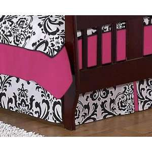  Isabella Hot Pink Black Toddler Bed Skirt by JoJo Designs 