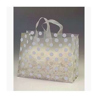  White Dots Clear Frosted Flex Loop Shoppers, 16x6x12 