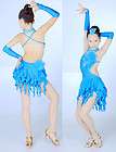   Blue Ballroom Latin dress Cha cha Samba Ramba Jive Dance dresswear