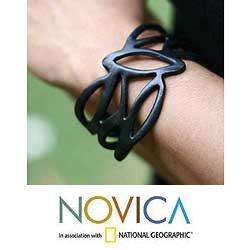 Leather Licorice Nest Bracelet (Indonesia)  