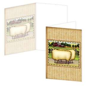  ECOeverywhere Sheep Patch Boxed Card Set, 12 Cards and 