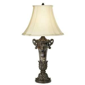   ® Faux Marble Urn Twin Handle Buffet Table Lamp