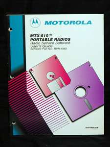 Motorola MTX 810 Portable Radio Software Manual  