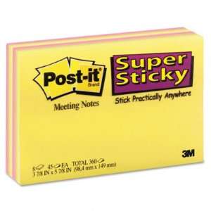  Super Sticky Meeting Notes   6x4, Daffodil/Neon, 8 45 