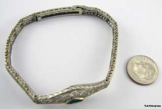 This bracelet measures 6 3/4 (17.1cm) in length, the face is 9/16 