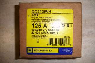 Square D Circuit Breaker QO2125VH High AIC 22K Rated  