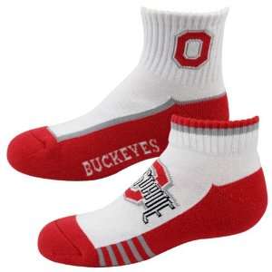  Ohio State Buckeyes Youth White Scarlet Two Pack Socks 