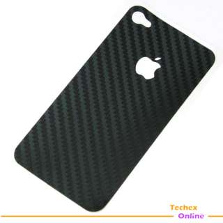 Base Back Carbon Fiber Sticker Black for iPhone 4 4G  