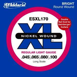   Wound Bass Guitar Strings, Light, 45 100, Double Ball End, Long Scale
