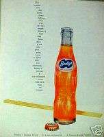 Bireleys Orange Drink Soda Pop Bottle Cap 1955 AD  