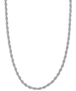 Sterling Essentials Sterling Silver 18 inch Diamond Cut Rope Chain (1 