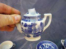 1940s Occupied Japan Porcelain Blue Willow Childs Tea Set W Original 