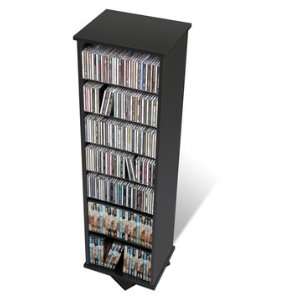  Black 2 Sided Spinning Multimedia Storage Tower