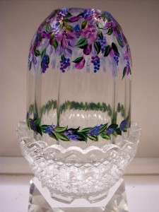Fenton FAIRY LIGHT LAMP French Opalscnt Ribbed Optic DANGLING WYSTERIA 