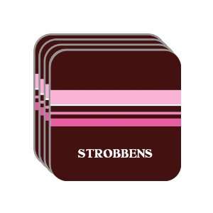   Name Gift   STROBBENS Set of 4 Mini Mousepad Coasters (pink design