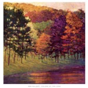  Colors at the Lake Poster by Ken Elliott (36.00 x 37.00 