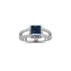  0.58 Cts Diamond & 1.19 Cts London Blue Topaz Ring in 14K 