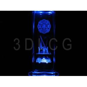  Fire Department 3D Laser Etched Crystal 6 Inch S 1 