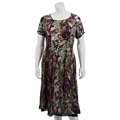 Lola P Womens Plus Size Printed Crinkle Dress
